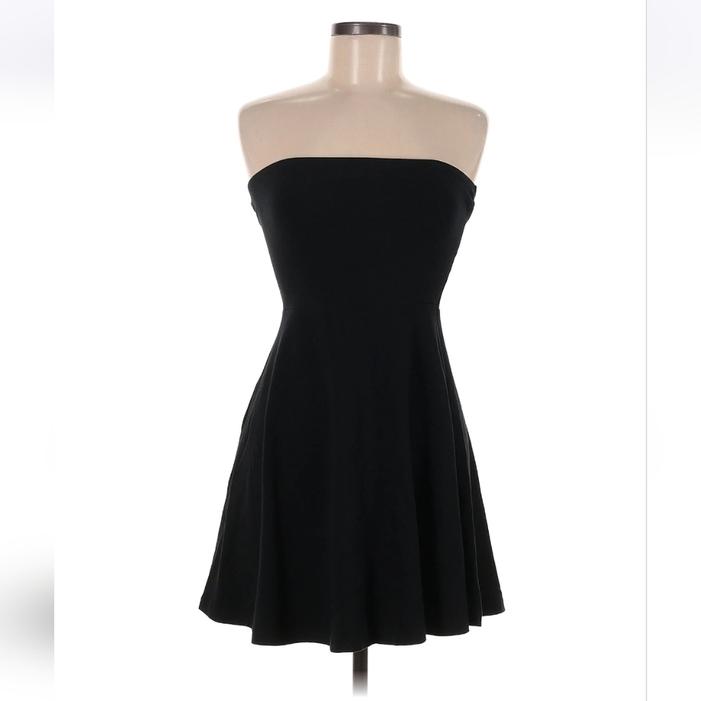 Express Black Strapless Fit & Flare Dress